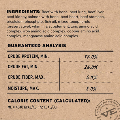 Vital Essentials Freeze-Dried Raw Beef & Salmon Meal or Mixer Dog Food Soft Nibs | 99% Beef, Salmon, Organs & Bone |14 oz