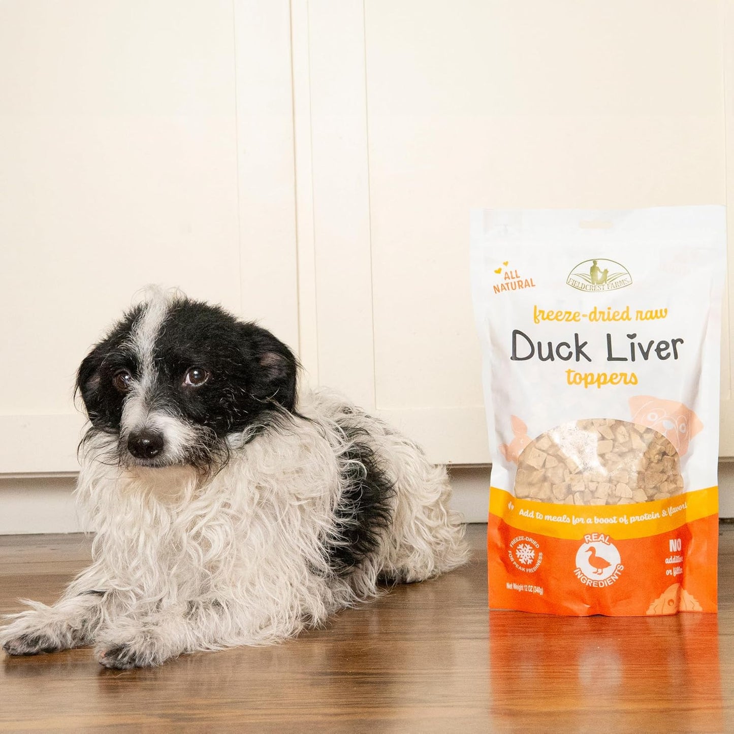 Fieldcrest Farms Duck Liver Toppers – Freeze-Dried Raw Single Ingredient Dog Food Topper, High Protein, All-Natural & Grain-Free, 12 oz.