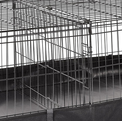 Amazon Basics Leakproof Canvas Bottom Guinea Pig Pet Cage with Divider Set, Black, 47.6"L x 24.2"W x 14.0"H