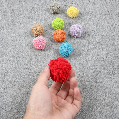 9 Pcs Fuzzy Cat Ball Toys Kitten Puff Balls Safe Pom Pom Balls for Indoor Cats 2-inch Colorful Cats Toy Ball Soft Catss Poms Kitten Chasing Toys with Bell for Catss Kittens Pet Exercising Playing