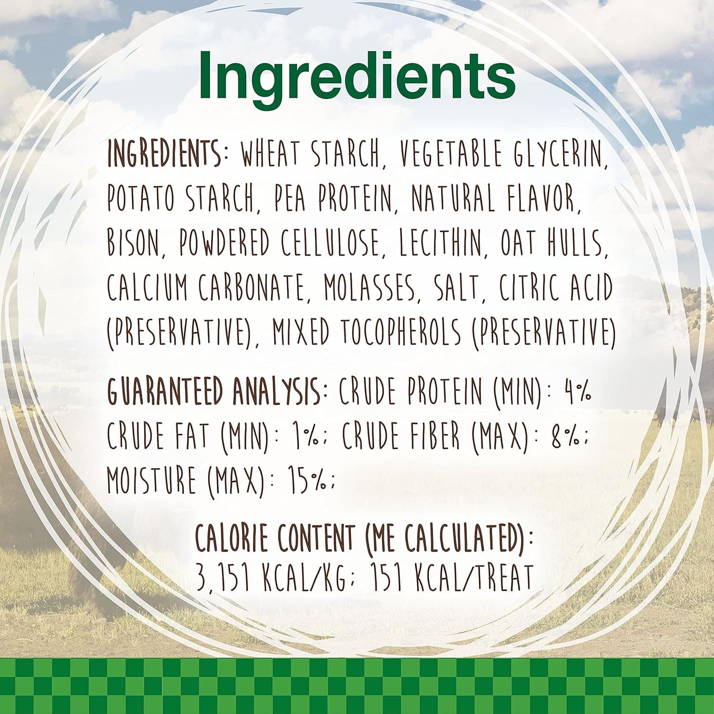 Nylabone Healthy Edibles WILD Natural Longer-Lasting Bison Flavor Bone Chew Treats for Dogs, Medium - Up to 35 lbs (2 Count)