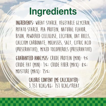 Nylabone Healthy Edibles WILD Natural Longer-Lasting Bison Flavor Bone Chew Treats for Dogs, Medium - Up to 35 lbs (2 Count)