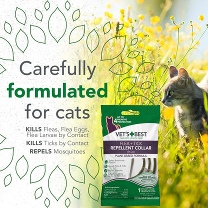 Vet's Best Natural Flea and Tick Spray for Cats and Home – Plant-Based Pest Control with Certified Essential Oils – Safe Indoor Flea Treatment for Cat Households – 96 oz Refill Bottle – Made in USA