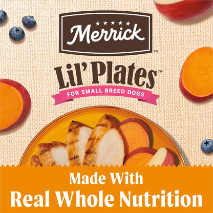Merrick Lil’ Plates Premium Grain Free Dry Dog Food For Small Dogs, Real Chicken And Sweet Potato Kibble - 4.0 lb. Bag