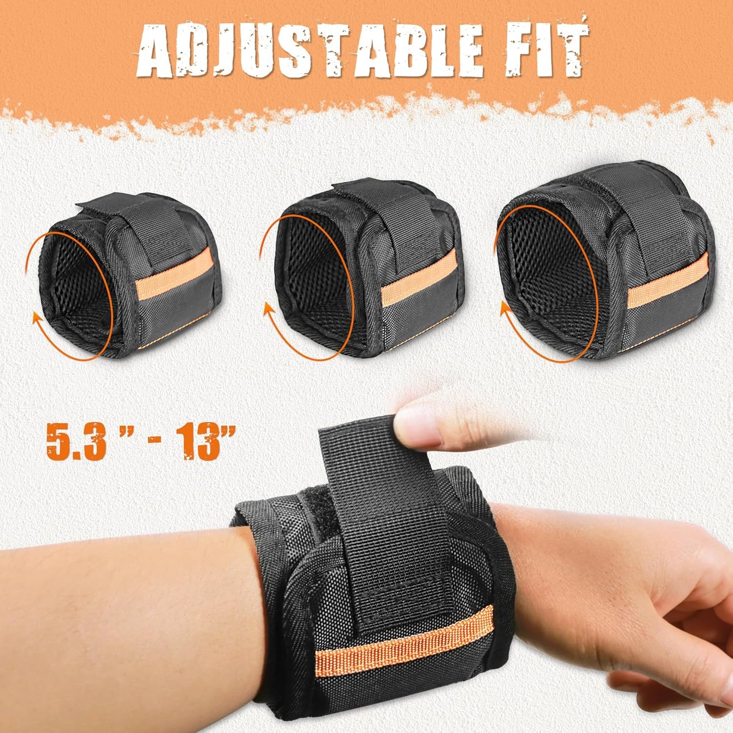 Antidious Magnetic Wrist Magnets for Holding Horseshoe Nails by Adjustable Using a Simple Hook and Loop Closure