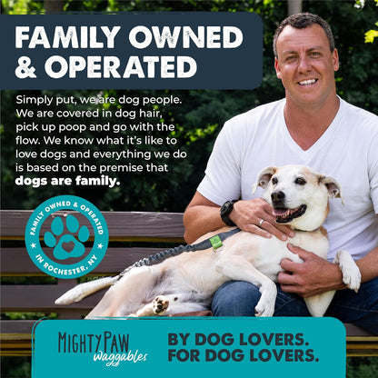 Mighty Paw Waggables Mighty Omega (Made in The USA, 120 Count) | Omega 3 Fish Oil Chew for Dogs. Salmon Flavor Skin and Coat Supplement. Soft Chew Fish Oil for Dogs - DHA & EPA, Bacon Flavor