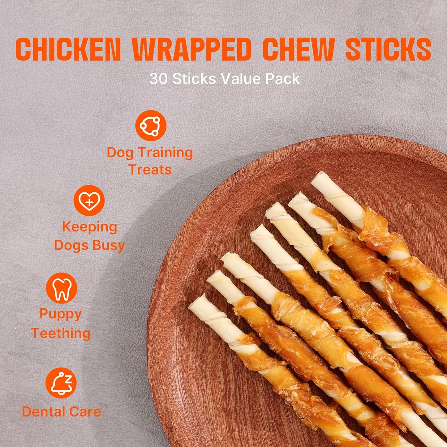 M-PETS Dog Training Treats 2-Pack Bundle: (1) Chicken Crunch Sticks (30 Count) + (1) Chicken Flavor Puree Tubes (8 Pack)