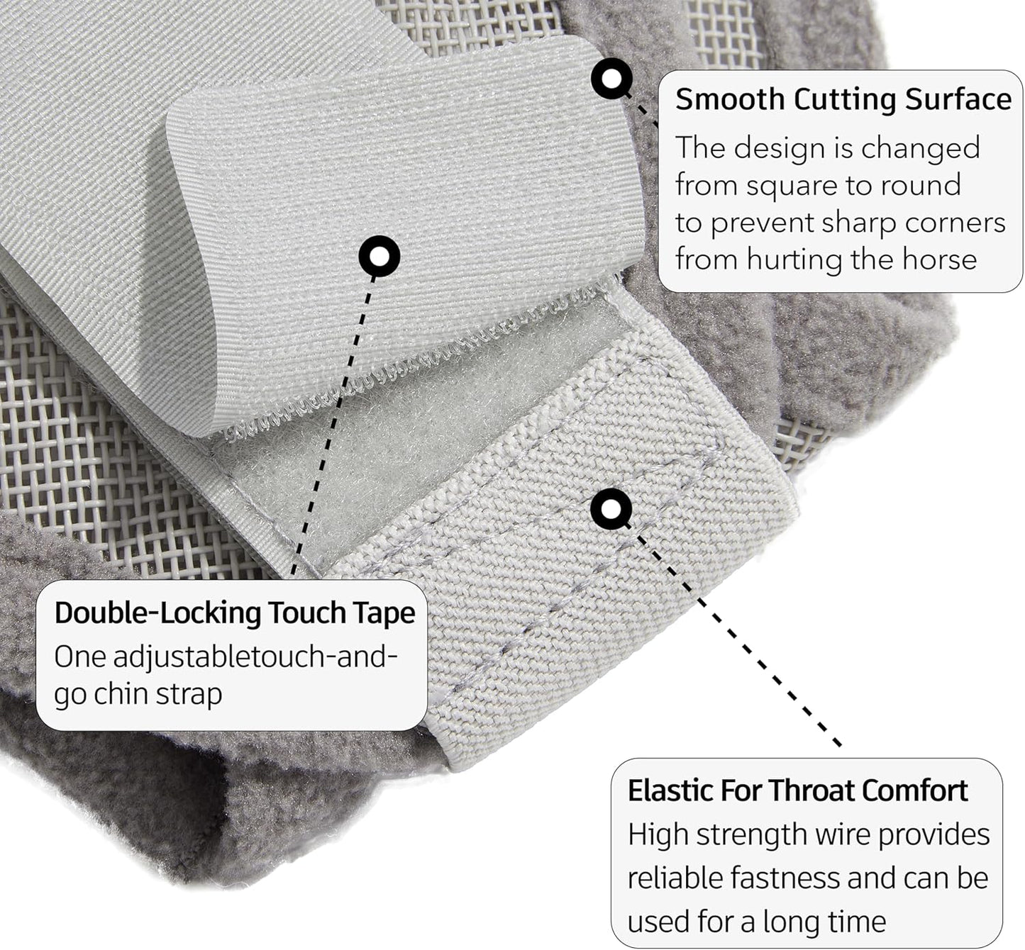 Horse Fly Mask, Super Comfort Fly Masks for Horses, Adjustable UV Protection Breathability Horses Fly Masks with Ears, Pony Mini Equine Fly Mask for Miniature Foal Draft Cob Srabian Full (Gray, L)