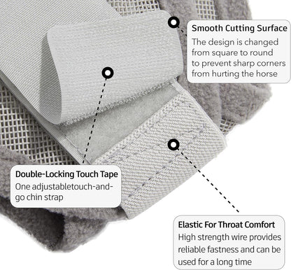 Horse Fly Mask, Super Comfort Fly Masks for Horses, Adjustable UV Protection Breathability Horses Fly Masks with Ears, Pony Mini Equine Fly Mask for Miniature Foal Draft Cob Srabian Full (Gray, L)