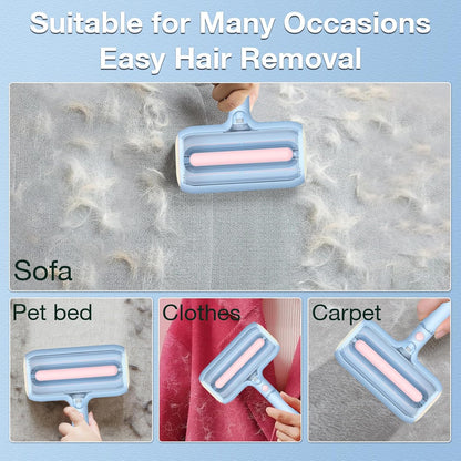 Calming Dog Bed Cat Bed + New Upgraded Double Roller Pet Hair Remover with Spray Function, Reusable Lint Roller