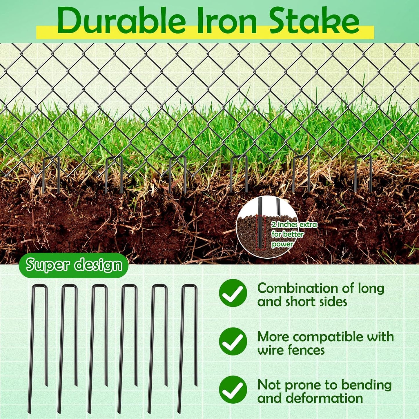 30 Pack Dog Exercise Pens Pets Replacement Animal Barrier Fence Stakes for Dogs Digging Metal Exercise Pen Ground Stakes for Pens for Pets Crate, Black 9.8 x 7.9 Inch