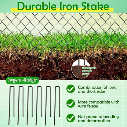 30 Pack Dog Exercise Pens Pets Replacement Animal Barrier Fence Stakes for Dogs Digging Metal Exercise Pen Ground Stakes for Pens for Pets Crate, Black 9.8 x 7.9 Inch