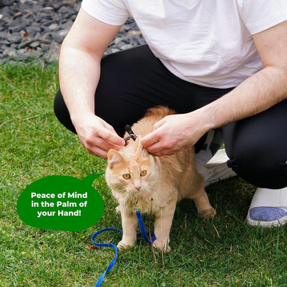 Airtag Holder Cat Tracking Collar 2025 Updated Design - Breakaway, Reflective Kitten Collar with Apple Air Tag Holder and Bell for Girl Boy Cats (Blue)