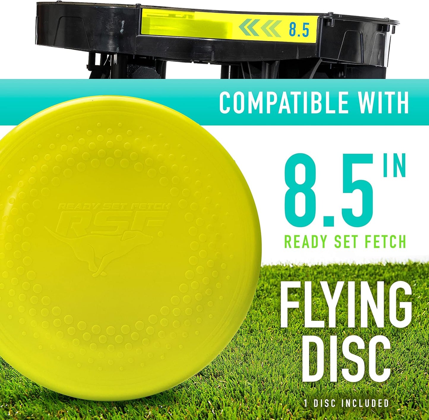 Franklin Pet Supply Co. Automatic Disc Launcher for Dogs - Ready Set Fetch Automatic Disc Tosser Dog Toy for Fetch - Portable Thrower Toy - Battery Powered