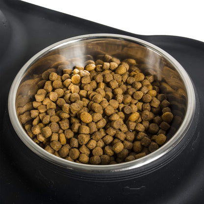 Franklin Pet Supply Double Bowl Pet Feeding Station - Stainless Bowls - No Mess - No Spill - Non-Slip, Model Number: 90062XB