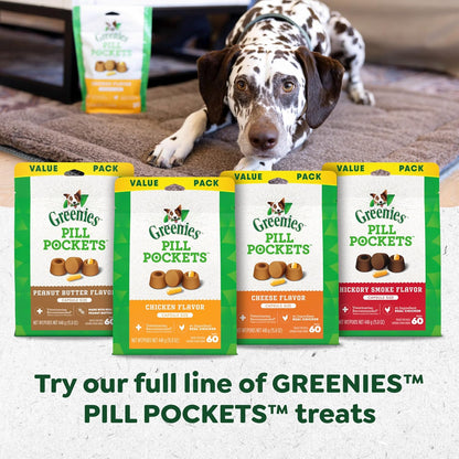 Greenies Pill Pockets for Dogs Small Size, Soft Dog Treats, Hickory Smoke Flavor, 3.2 oz. Pouch (30 Treats)