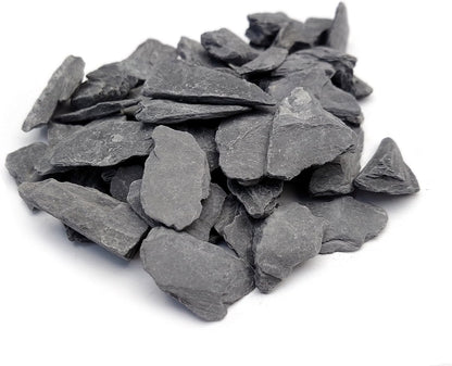 Natural Slate Stone -1/2 to 1 inch. Perfect Size for Miniature or Fairy Gardens, Aquariums, Reptiles, Terrariums, Model Railroads, Dioramas & Wargaming (1lb Grey)