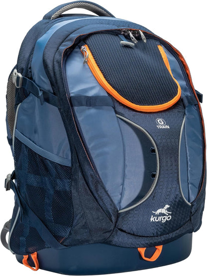 Kurgo G-Train Dog Carrier Backpack - Comfortable Travel Bag for Pets Up to 25 lbs - Waterproof Bottom - Multi-Compartment Pack - Dog Hiking Gear - Rugged Adventure Backpack - Navy Blue
