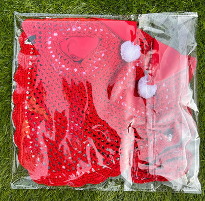 Horse Ear Bonnet Santa Claus Double Hats Fly Hood Ear Net Fly Veil Gift for A Christmas Equestrian Tack Equine (Embroidery, Cob)