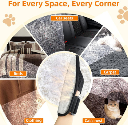 Auto Self-Cleaning Litter Box + Pet Hair Remover Glove Bundle, Open-Top Box with 10.5L Bin & Grooming Glove