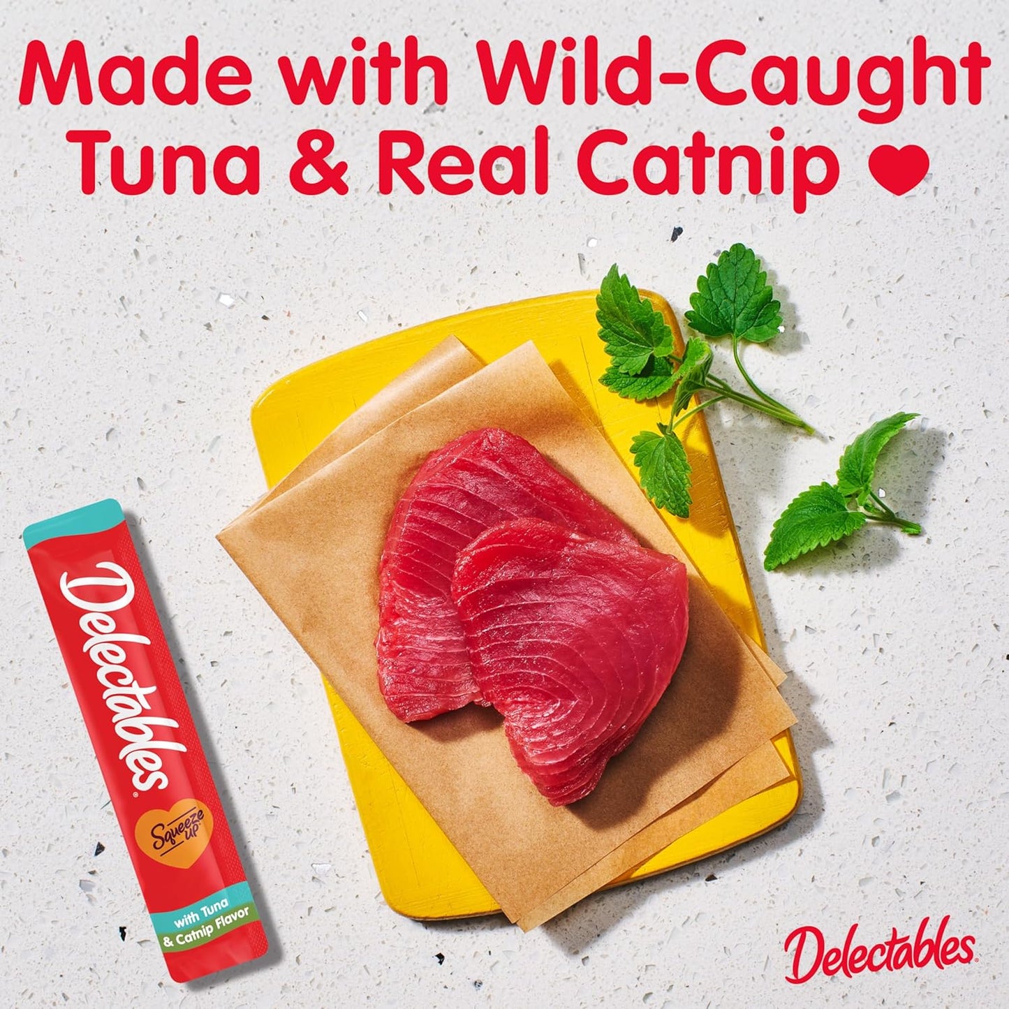 New! Delectables Squeeze Up Creamy Squeezable Puree, Lickable Wet Cat Treats, Grain Free, No Added Fillers, No by-Products, No Added Preservatives, 0.5 Ounces Tube Tuna with Catnip, 64 Tubes Total