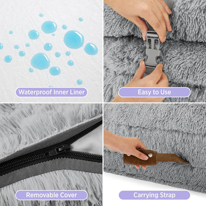 LE SURE Foldable Human Dog Bed witth Dog Birthday Cake Toy