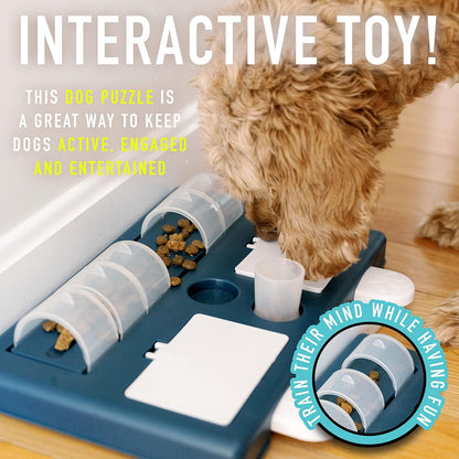 Franklin Pet Supply Co. Interactive Dog Toy + Puzzle Feeder - Dog Food + Treat Puzzle Game Set for Small, Medium + Large Dogs - Enrichment Training Toy + Slow Feeder for All Dogs