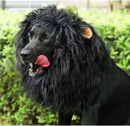 Onmygogo Lion Mane Wig for Dogs with Ears, Funny Pet Costumes for Halloween Christmas