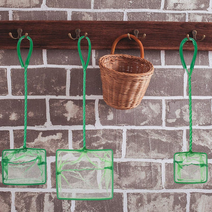 3PCS Aquarium Fish Net Fine Mesh Net Quick Catch Nets Nylon Fishing Nets with Long Plastic Handle for Fish Tank, Green, 3in 4in 6in