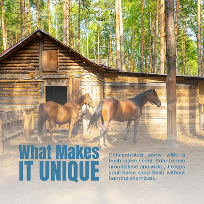 Microbe-Lift Horse Stall Cleaner & Deodorizer – 1 Gallon – Safe Concentrated Spray for Barns, Stables & Horse Areas – Fresh Clean Scent for All Surfaces – Food & Water Safe Formula