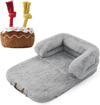LE SURE Foldable Human Dog Bed witth Dog Birthday Cake Toy