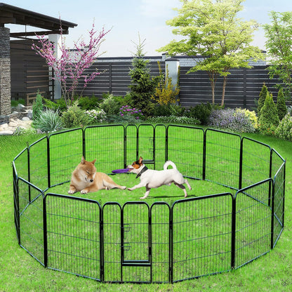 BestPet | Dog Playpen | 40 Inch, 16 Panels | Heavy Duty Metal Pet Exercise Pen | Indoor Outdoor Fence Panels | Rust-Resistant, Removable, Tool-Free Setup | Anti-Skid, Expandable Design