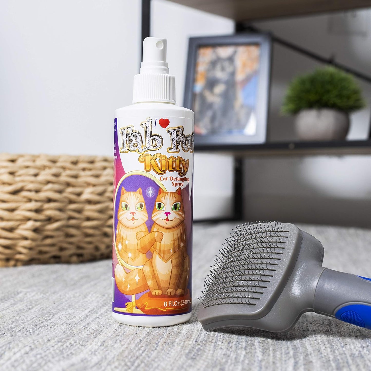 Pet MasterMind Fab Fur Kitty Cat Detangler Spray for Matted Hair | Premium, Natural, Unscented 8oz