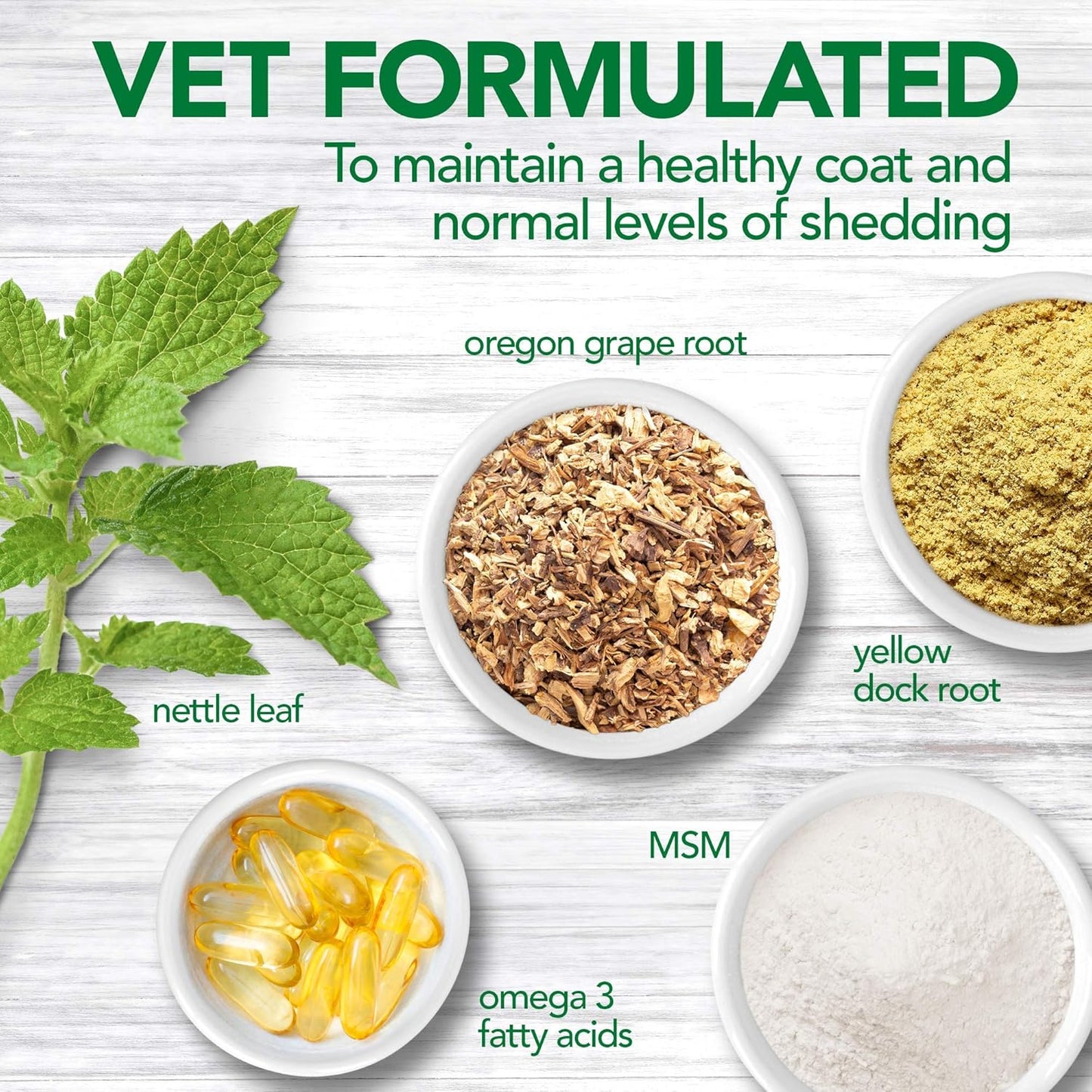 Vet's Best Healthy Coat Shed & Itch Relief for Dogs, Relieve Dogs Skin Irritation and Shedding Due to Seasonal Allergies or Dermatitis, 150 Chewable Tablets