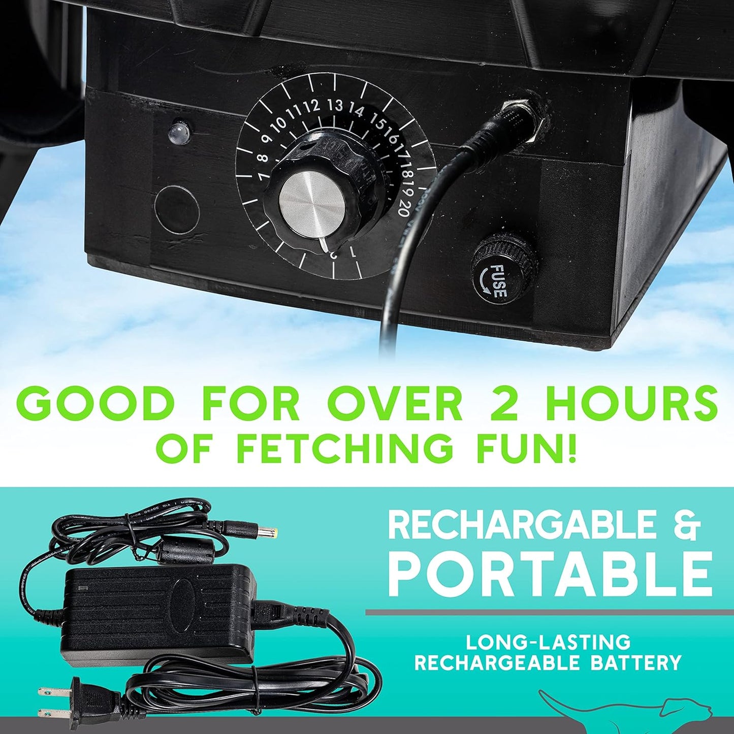 Franklin Pet Supply Co. Automatic Disc Launcher for Dogs - Ready Set Fetch Automatic Disc Tosser Dog Toy for Fetch - Portable Thrower Toy - Battery Powered