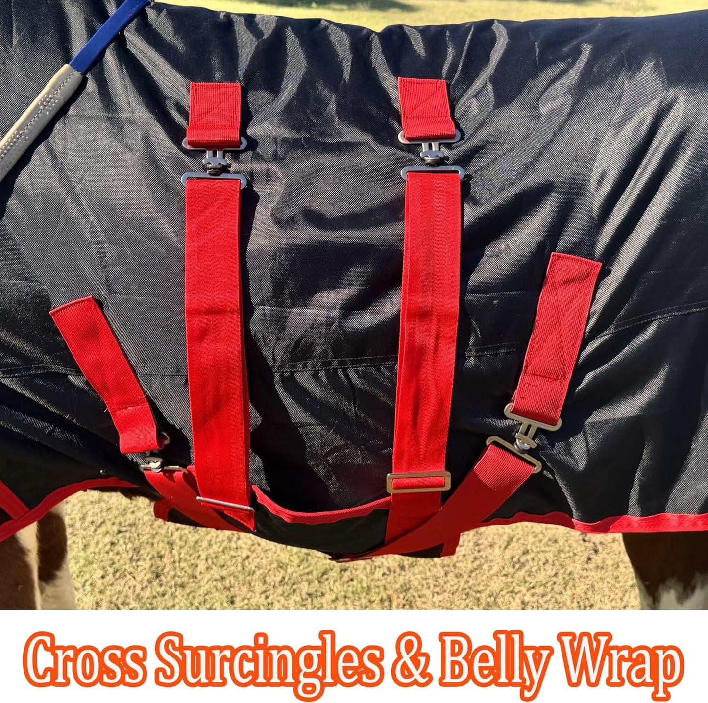 Mini Horse Pony Foal Miniature Horses Turnout Blanket, Winter Blanket for Horses with Belly Wrap, 1200 Denier Waterproof &Breathable/220g Filling (47IN)