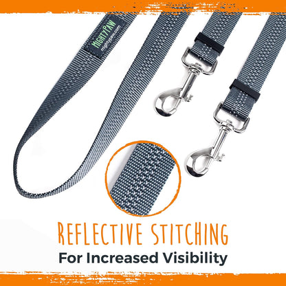 Mighty Paw Double Dog Leash - Double Leash for Two Dogs No Tangle Design. Split Lead for 2 Pets. Adjustable to Fit All Sized Breeds. Reflective Dual Pet Lead for People with 2 Pups