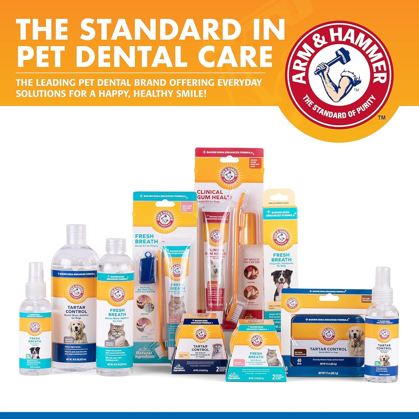 Arm & Hammer for Pets Combo Pack Dental Tartar Control Water Additive and Fresh Breath Vanilla Ginger Enzymatic Toothpaste | Includes 16 Oz Water Additive and 2.5 oz Dog Toothpaste