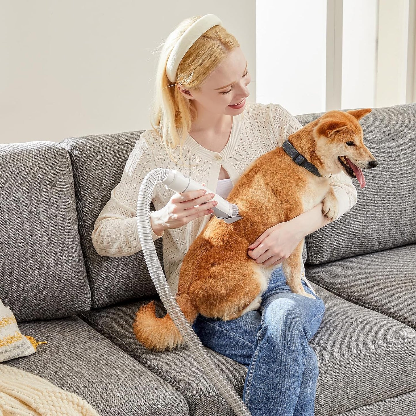 Professional Pet Grooming Vacuum Kit: 2.5L Cup, 3 Suction Modes, 5 Groomer Tools with Cordless Low Noise Hair Trimmer for Dogs, Cats & Other Animals