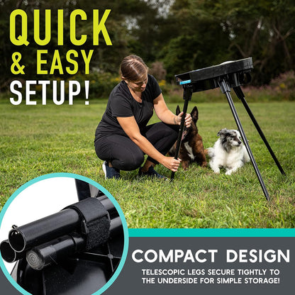 Franklin Pet Supply Co. Automatic Disc Launcher for Dogs - Ready Set Fetch Automatic Disc Tosser Dog Toy for Fetch - Portable Thrower Toy - Battery Powered