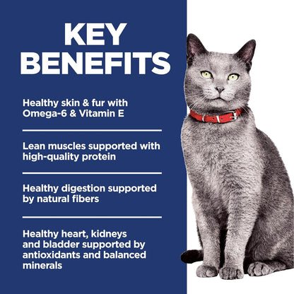 Hill's Science Diet Adult 7+, Senior Adult 7+ Premium Nutrition, Dry Cat Food, No Corn, Wheat, Soy Chicken & Brown Rice, 7 lb Bag