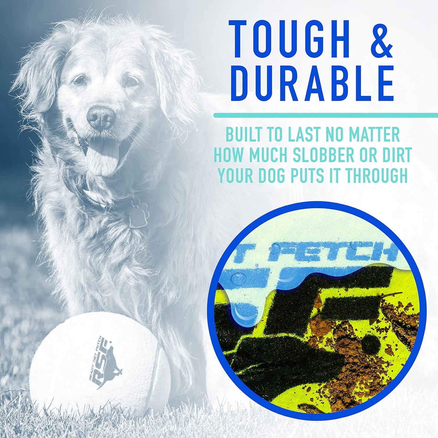 Franklin Pet Supply Co. Ready Set Fetch Oversized Dog Tennis Ball - 8.5" Jumbo Size - Pump Included