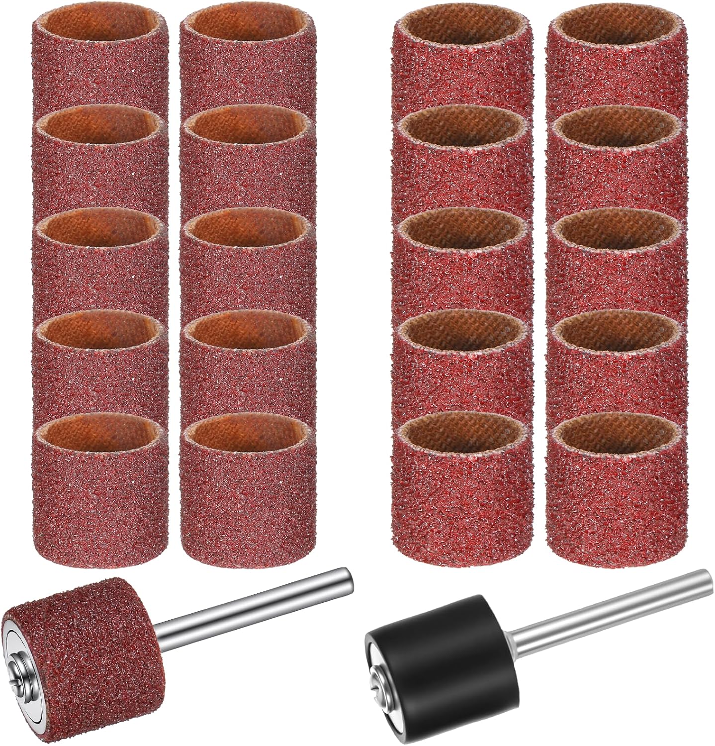 22 Pcs Nail Grinder Replacement Kit, Dog Nail Smoother Sanding Drum Set Dog Claw Grooming Trimmer Supplies Care Rotary Tool, 2 Sizes(1/2 Inch 80 Grit and 120 Grit)