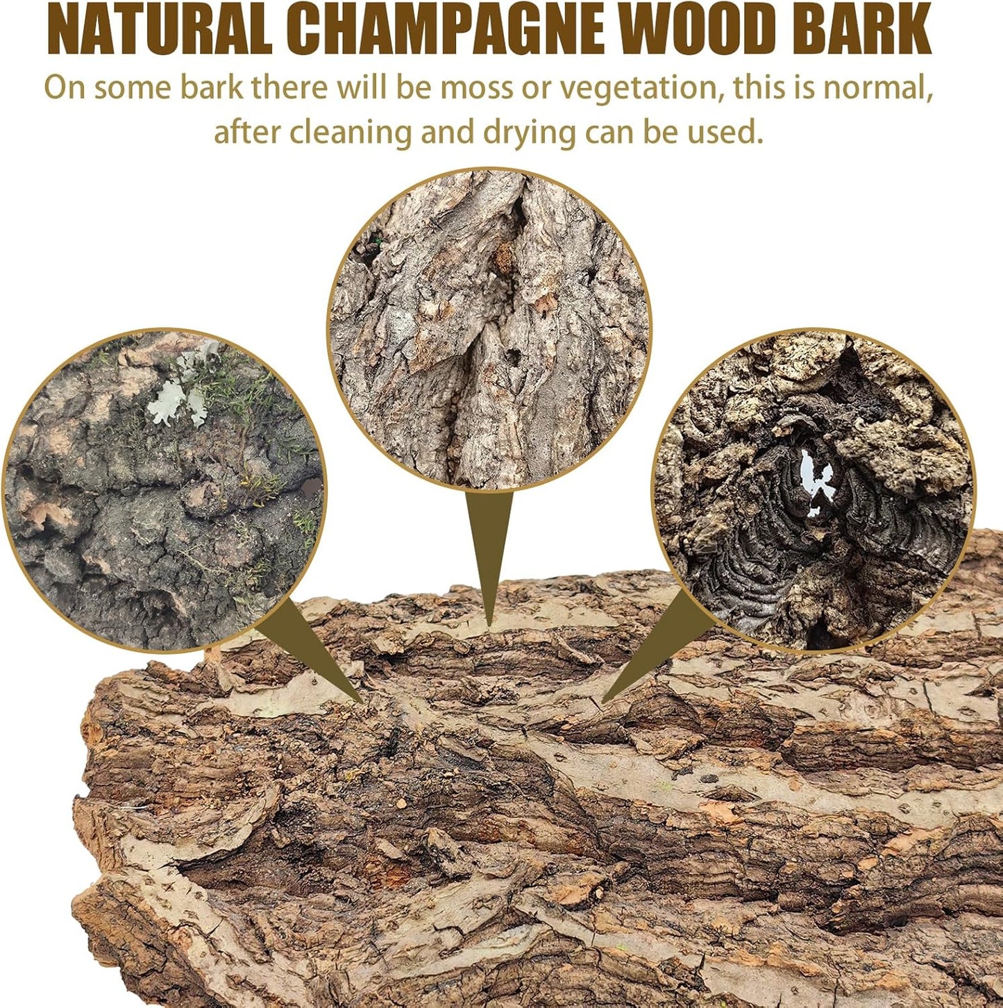 VCEPJH Reptile Bark Bedding,1 LB Natural Cork Bark for Geckos and 2 Pcs Reptile Bridge Leopard Gecko Climbing Ladder Wooden Basking Lounger for Crested Gecko Bearded Dragon Hermit Crab Turtle Chameleo