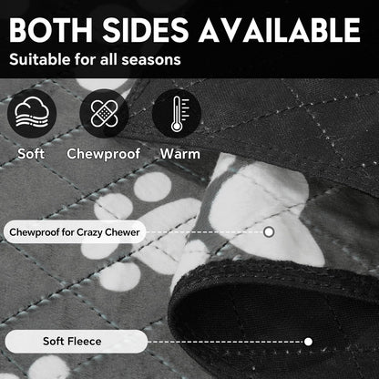 HOMBYS Double-Sided Indestructible Dog Blanket 40"x30", Chew Proof Tear-Resistant Pet Blanket for Aggressive Chewers, Duranble Furniture Protector for Sofa Bed & Crate, Grey