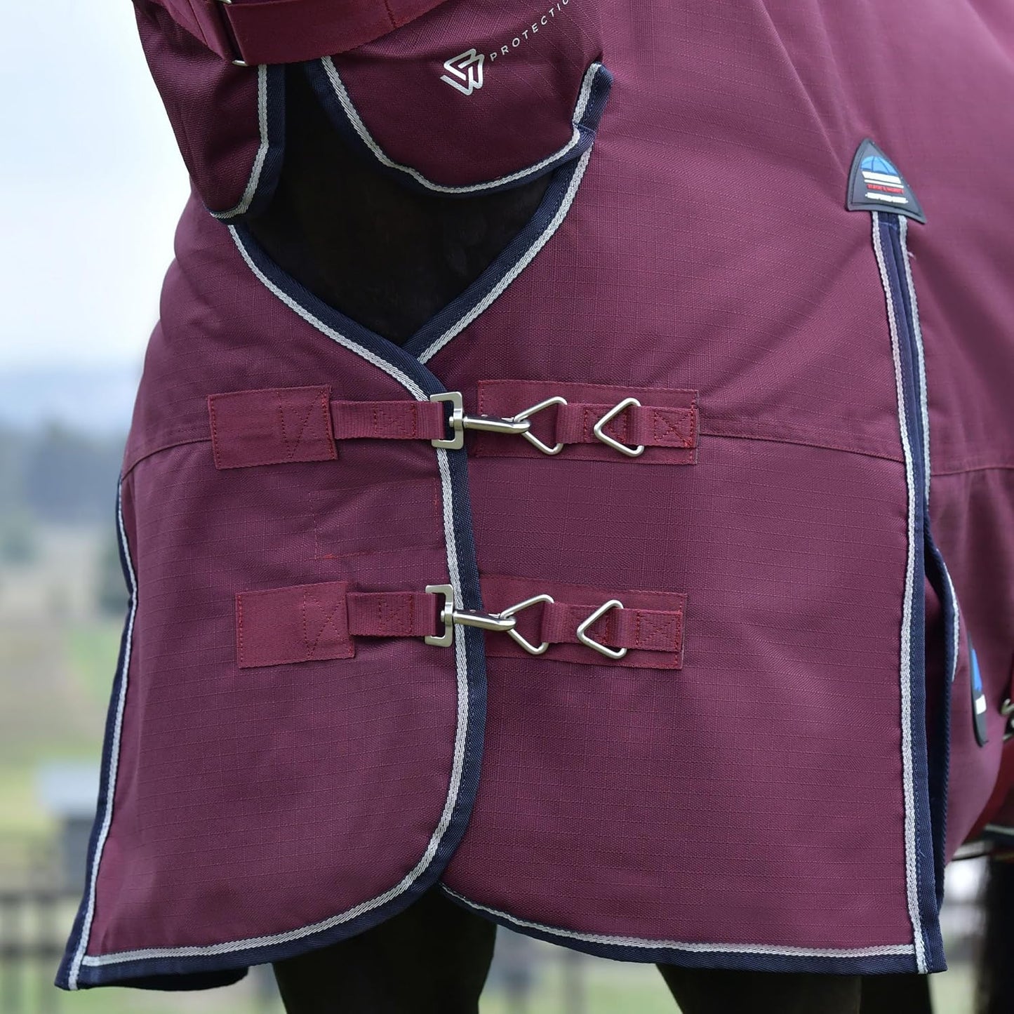 WeatherBeeta ComFiTec Essential Turnout Combo 360g, Burgundy/Navy, 81"