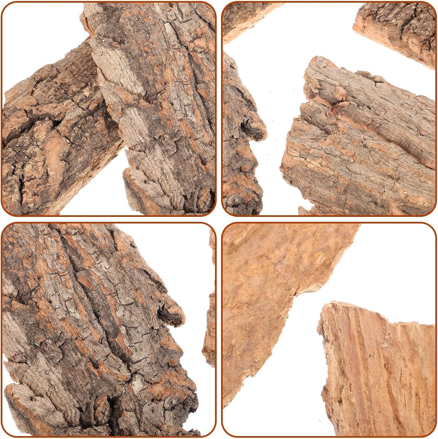 4pcs Cork Bark for Reptiles, Climbing Bark for Reptiles, Terrarium Decorations, Turtle Platform, Natural Wood
