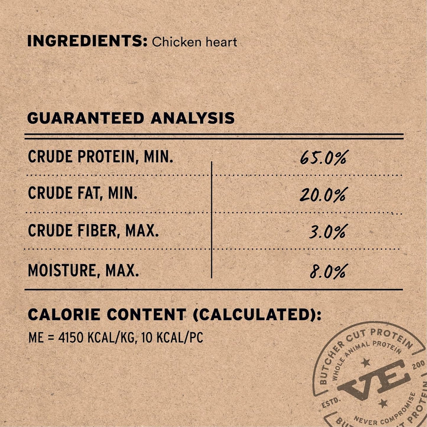 Vital Essentials Single Ingredient Chicken Hearts Dog Treats, 1.9 oz | Freeze-Dried Raw | Premium Quality High Protein Training Treats | Grain Free, Gluten Free, Filler Free
