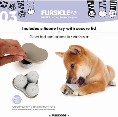 FurSicle Freezable Dog Treat Ball/ Frozen Feeder Enrichment Lick Toy | Interactive Treat Dispensing Puzzle/ Slow Feeder | Puppy Teething, Boredom/ Anxiety Relief | Gift for Small, Medium, Large Dogs