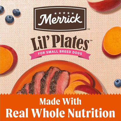 Merrick Lil’ Plates Premium Grain Free Dry Dog Food For Small Dogs, Real Texas Beef And Sweet Potato Kibble - 4.0 lb. Bag